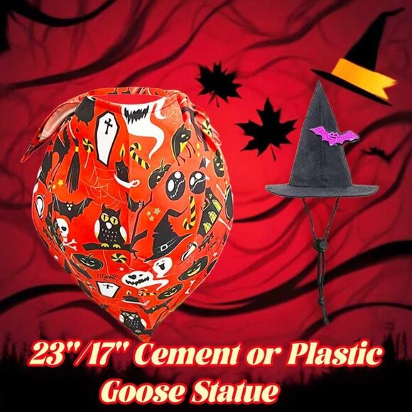 Witch Hat and Colorful Scarf for Halloweens Yard Lawn Outdoor Garden Patio - Picture 4 of 6